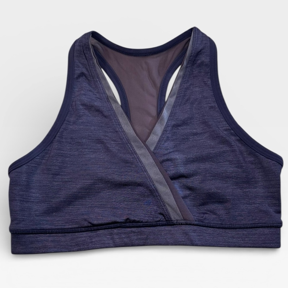 Lululemon Not So Deep V Neck Racerback Mesh Sports Bra Size 6/8 Purple